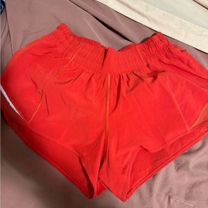 Red lulu hottie hot short 2.5 inch *liner cut out*